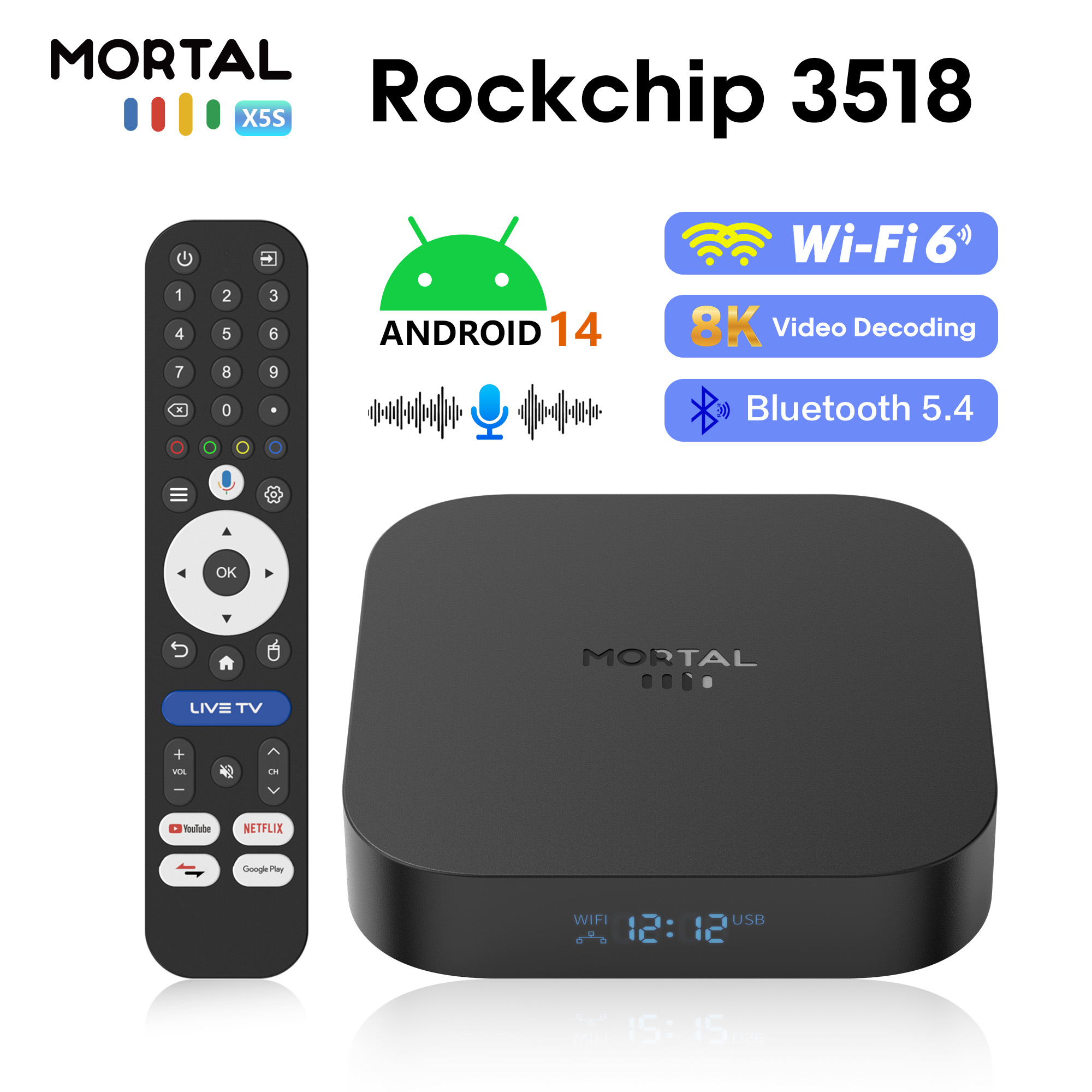Global X5S Android14 Smart TV  - Radxa Rock 5B 16Gb recension och pris