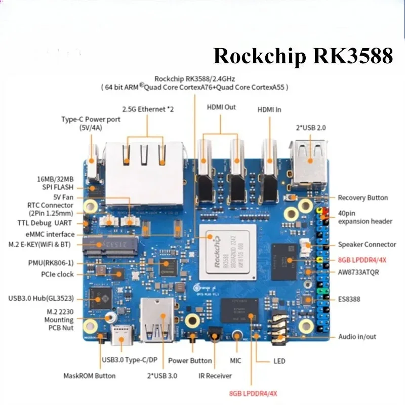 16G R-AM Single Board Computer - Orange Pi 5 Plus 16Gb recension och pris